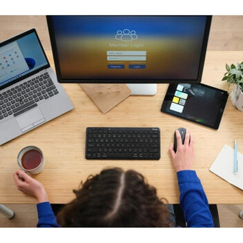 Teclado Trust Lyra compacto inalámbrico QWERTY ES triple conexión USB-C batería 12 meses Teclado Trust Lyra compacto inalámbrico QWERTY ES triple conexión USB-C batería 12 meses