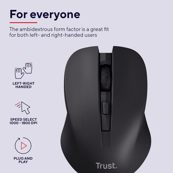 Trust Mydo Silent Wireless Ratón Inalámbrico 1800 DPI Negro Trust Mydo Silent Wireless Ratón Inalámbrico 1800 DPI Negro