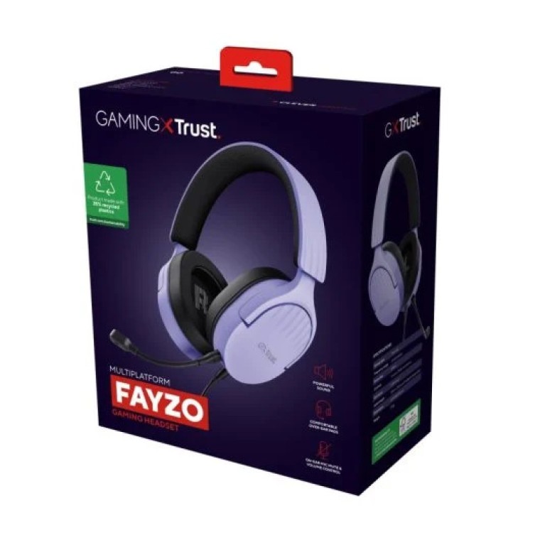 Trust GXT 489 FAYZO Auriculares Diadema Gaming USB Púrpura