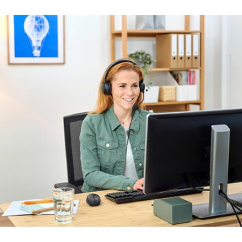 Trust HS-150 Auriculares Alámbrico de Oficina/Centro de llamadas 3.5mm para PC Negro