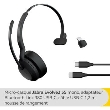 Jabra Evolve 2 55 Auricular Bluetooth Diadema para Oficina/Centro de Llamadas Negro Jabra Evolve 2 55 Auricular Bluetooth Diadema para Oficina/Centro de Llamadas Negro