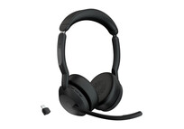 Jabra Evolve2 55 Auriculares Bluetooth con Base de carga para Oficina/Centro de Llamadas Negros