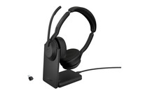 Jabra Evolve2 55 MS Auriculares Bluetooth con Base de carga para Oficina/Centro de llamadas Negros