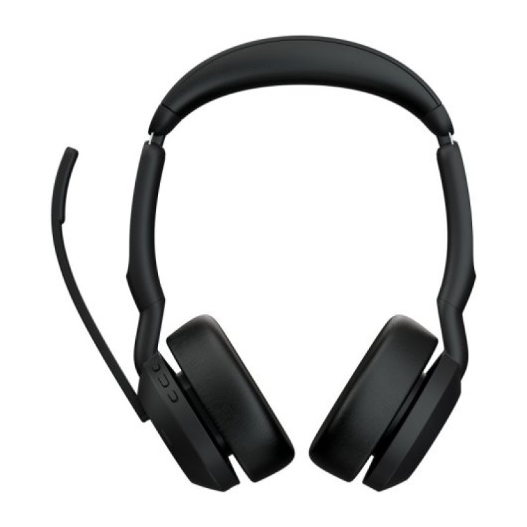 Jabra Evolve2 55 MS Auriculares Bluetooth con Base de carga para Oficina/Centro de llamadas Negros