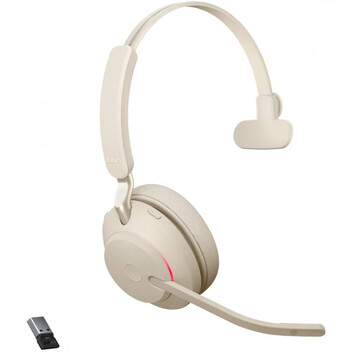 Jabra Evolve2 65 UC Auricular Mono Bluetooth Beige + Soporte de Carga