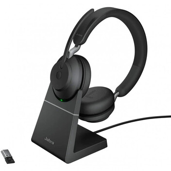 Jabra Evolve2 65 Auriculares Inalámbricos Negros + Soporte de Carga USB Jabra Evolve2 65 Auriculares Inalámbricos Negros + Soporte de Carga USB