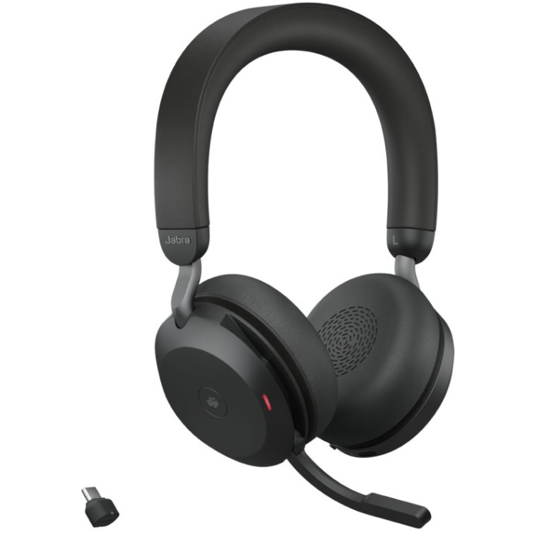 Jabra Evolve2 75 MS Auriculares Inalámbricos Negros + Base de Carga