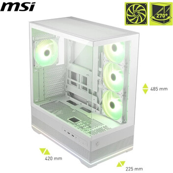 Torre PC MSI MAG PANO 110R PZ WHITE Vidrio templado Midi Tower Blanco Compatible ATX/mATX/Mini-ATX