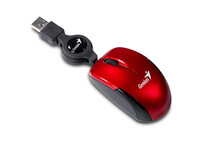 Genius Micro Traveler V2 Mini Ratón USB 1000 DPI Rojo