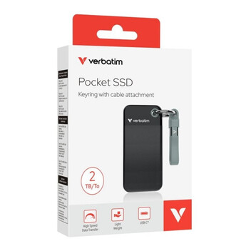 Disco Duro Unidad SSD Externa Verbatim Pocket 2TB M.2 USB-C 3.2 Gen2 1000MB/s Negro Gris Disco Duro Unidad SSD Externa Verbatim Pocket 2TB M.2 USB-C 3.2 Gen2 1000MB/s Negro Gris