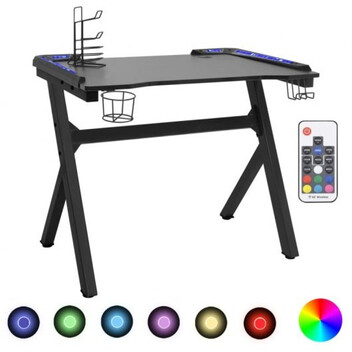 Vidaxl Escritorio Gaming Led Con Forma De Y Negro 90x60x75 Cm Vidaxl Escritorio Gaming Led Con Forma De Y Negro 90x60x75 Cm