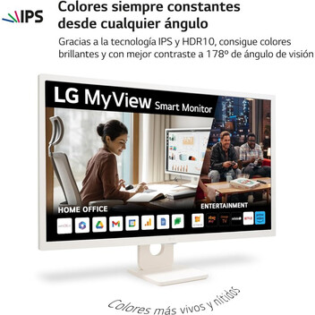 Monitor LG 32SR50F-W Smart Monitor 32" IPS Full HD webOS23, Bluetooth, Altavoces y Mando a Distancia