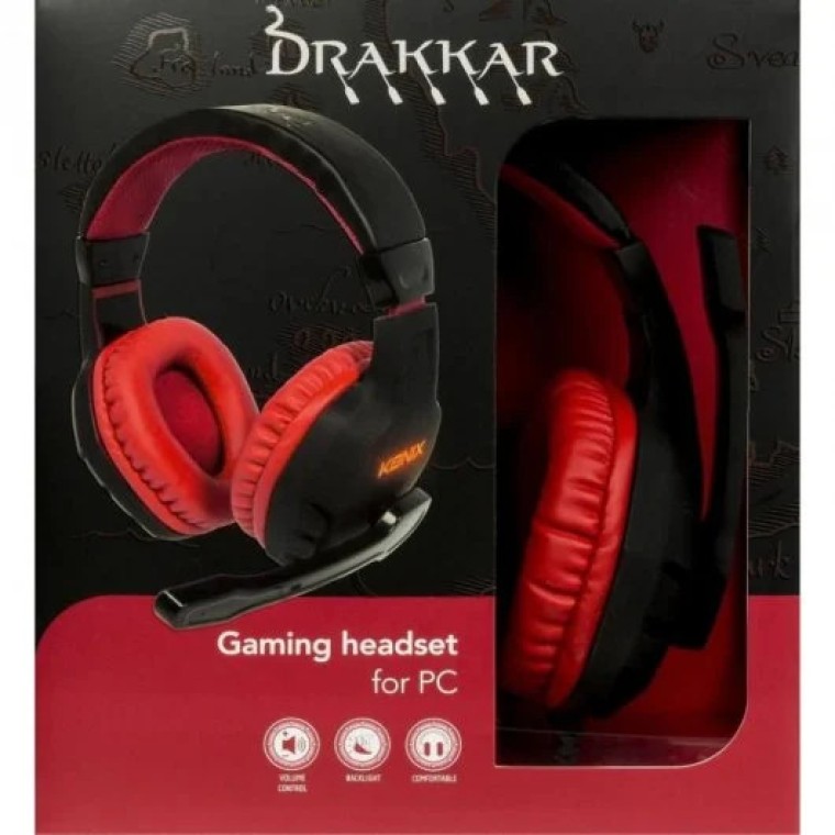 Konix Drakkar Skáld Auriculares Gaming Negro/Rojo