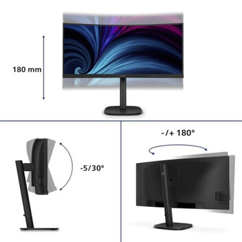 Monitor Philips 34B2U3600C/00 34" UltraWide QHD 120Hz VA Curvo KVM USB-C Altavoces 4ms Monitor Philips 34B2U3600C/00 34" UltraWide QHD 120Hz VA Curvo KVM USB-C Altavoces 4ms