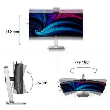 Monitor Philips 34B2U6603CH 34" UltraWide QHD 120Hz VA Curvo Thunderbolt 4 HDR400 Webcam 4ms Monitor Philips 34B2U6603CH 34" UltraWide QHD 120Hz VA Curvo Thunderbolt 4 HDR400 Webcam 4ms