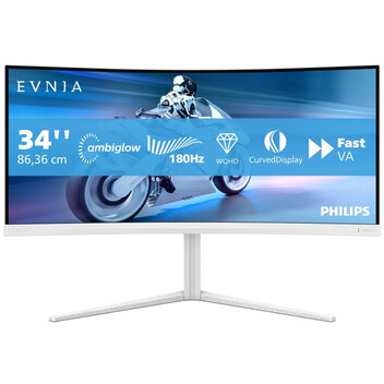 Monitor Philips Evnia 34M2C5501A/00 34" LED Fast VA QHD 180Hz Altavoces Altura Ajustable FreeSync Cu