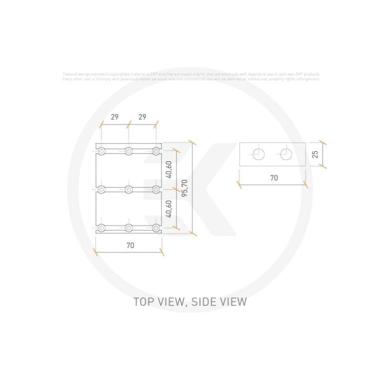 EKWB Scalar Triple 2 Slot Plexi Slot Interconexión Paralela