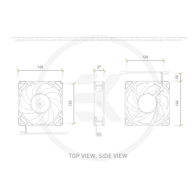 EKWB EK-Loop Fan FPT 140 DRGB 14cm Blanco