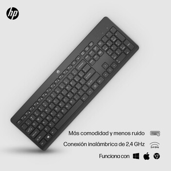Teclado membrana HP 230 Wireless Keyboard Layout ES inalámbrico tamaño completo negro