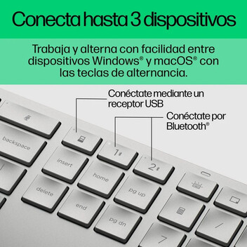 HP 970 Teclado Inalámbrico Bluetooth Plata