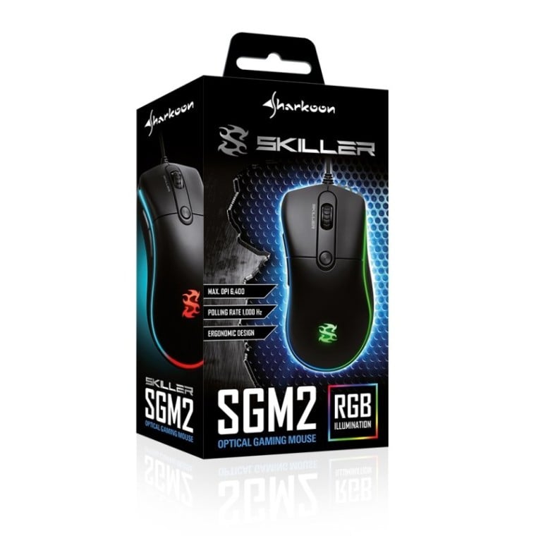 Sharkoon Skiller SGM2 Ratón Gaming RGB 6400DPI Negro