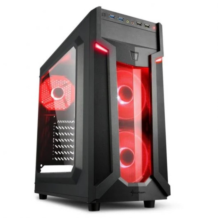 Sharkoon VG6-W ATX Acrílico USB 3.0 Negra/Roja