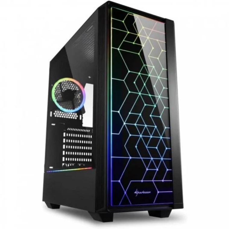 Sharkoon RGB LIT 100 Cristal Templado USB 3.0 Negra