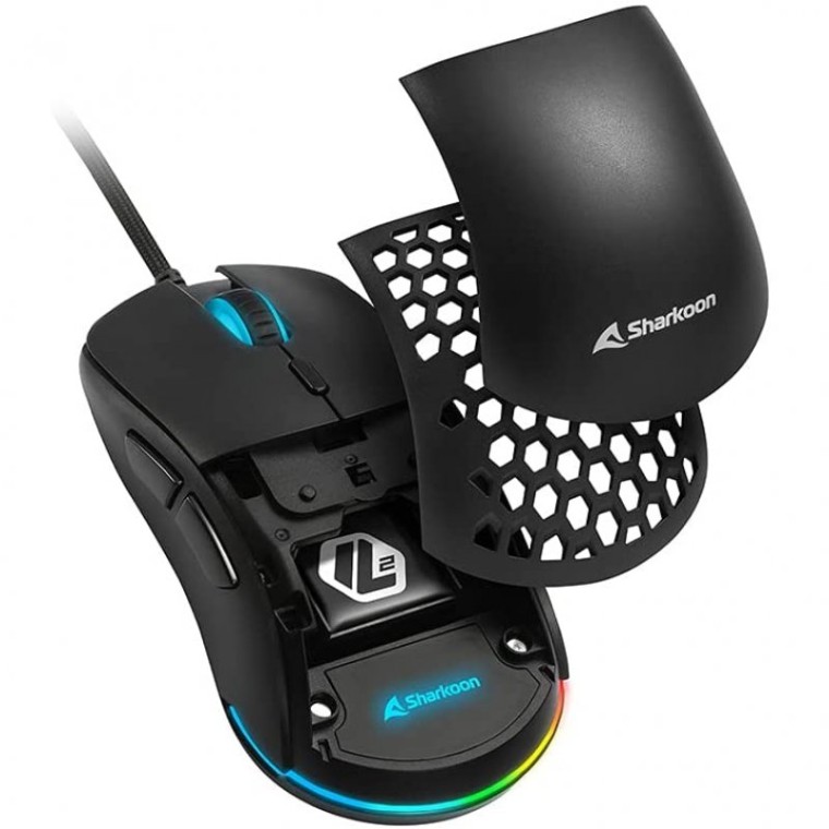 Sharkoon Light2 180 Ratón Gaming 12000 DPI Negro