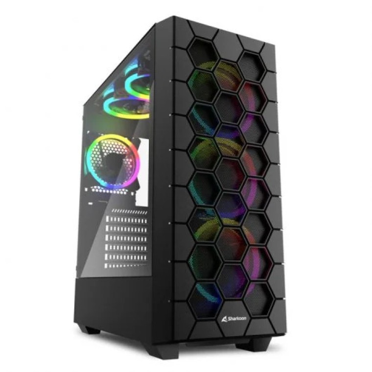 Sharkoon RGB Hex Cristal Templado USB 3.0 Negra