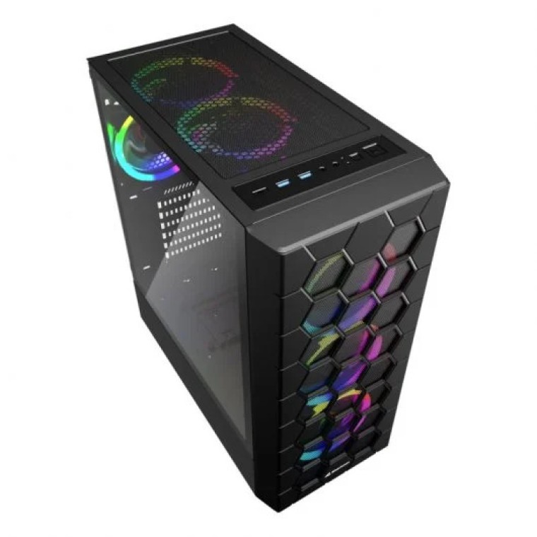 Sharkoon RGB Hex Cristal Templado USB 3.0 Negra