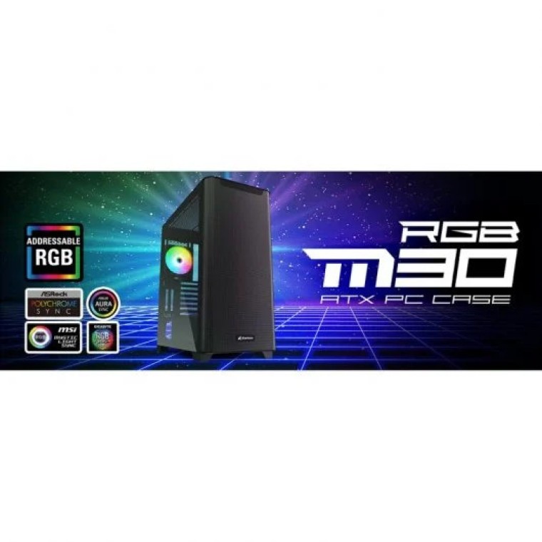 Sharkoon M30 RGB E-ATX Cristal Templado USB 3.0 Negra