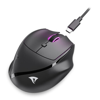 Ratón Sharkoon OfficePal M25W 4000 DPI Wireless RF+USB-C RGB 6 botones Negro Ratón Sharkoon OfficePal M25W 4000 DPI Wireless RF+USB-C RGB 6 botones Negro