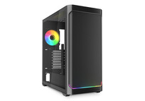 Torre PC Caja PC Sharkoon AK4W RGB Strip ATX Vidrio Templado Tira LED RGB 4 Ventiladores Incluidos N