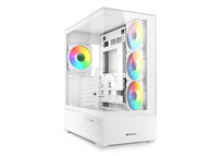 Torre PC Torre Sharkoon AK6 RGB ATX 4x Ventiladores 9 Slots lateral cristal USB-C Blanco