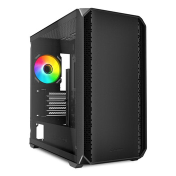 Torre PC Caja Micro ATX Sharkoon MK2 RGB Cristal Templado USB-C Soporte 11 Ventiladores Negra
