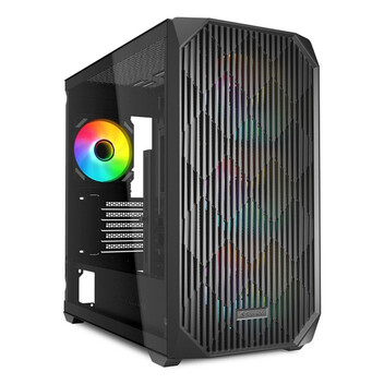 Torre PC Caja Micro ATX Sharkoon MK3 RGB Cristal Templado 4 Ventiladores USB-C Negra Torre PC Caja Micro ATX Sharkoon MK3 RGB Cristal Templado 4 Ventiladores USB-C Negra