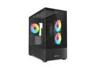 Torre PC Caja PC Sharkoon MK6 RGB Blanca Micro-ATX Cristal Templado y 3 Ventiladores PWM ARGB