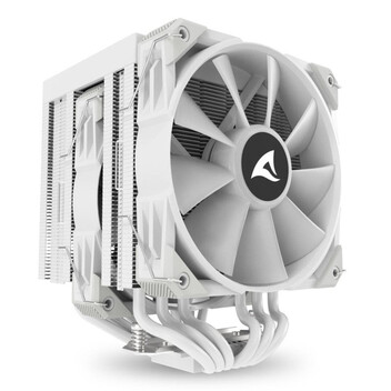 Ventilador CPU Refrigeración Aire Sharkoon Multisocket 120mm A60 RGB Blanco Dual Tower 260W PWM