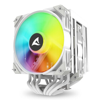 Ventilador CPU Refrigeración Aire Sharkoon Multisocket 120mm A60 RGB Blanco Dual Tower 260W PWM