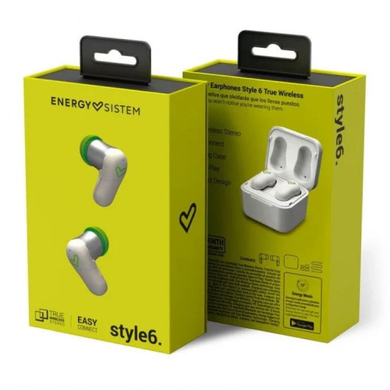 Energy Sistem Style 6 Auriculares Bluetooth Blanco/Verde