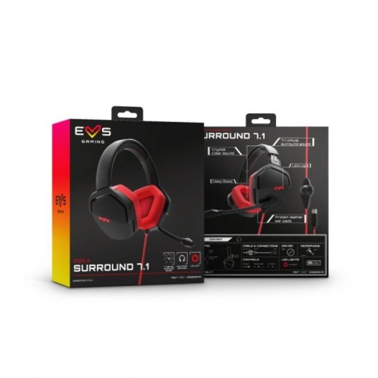 Energy Sistem ESG 4 Surround 7.1 Auriculares Gaming Negro/Rojo