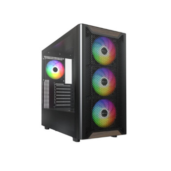 Torre PC Torre ATX Montech XR WOOD (B) Negro Midi-Tower 4x120mm RGB Ventana Lateral