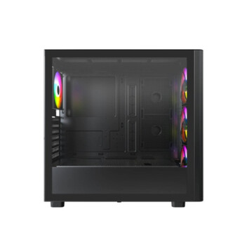 Torre PC Torre ATX Montech XR WOOD (B) Negro Midi-Tower 4x120mm RGB Ventana Lateral