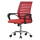 ML Design Silla de Oficina Ergonómica con Asiento Regulable Tapizado de Malla Roja