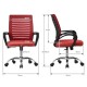 ML Design Silla de Oficina Ergonómica con Asiento Regulable Tapizado de Malla Roja