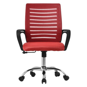 ML Design Silla de Oficina Ergonómica con Asiento Regulable Tapizado de Malla Roja ML Design Silla de Oficina Ergonómica con Asiento Regulable Tapizado de Malla Roja