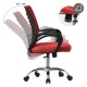 ML Design Silla de Oficina Ergonómica con Asiento Regulable Tapizado de Malla Roja