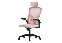 ML Design Silla de Oficina Ergonómica con Asiento Regulable y Reposacabezas Rosa