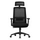 ML Design Silla de Oficina Ergonómica Giratoria Negra