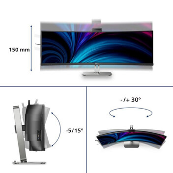 Monitor Philips 49B2U6900CH 49" Dual QHD 75Hz VA Curvo HDR400 Webcam KVM USB-C Monitor Philips 49B2U6900CH 49" Dual QHD 75Hz VA Curvo HDR400 Webcam KVM USB-C